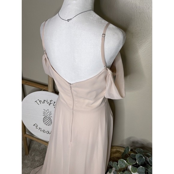 Birdy Gray Bridesmaids Dress Large Convertible Chiffon Champagne Blush Pockets - Picture 5 of 13